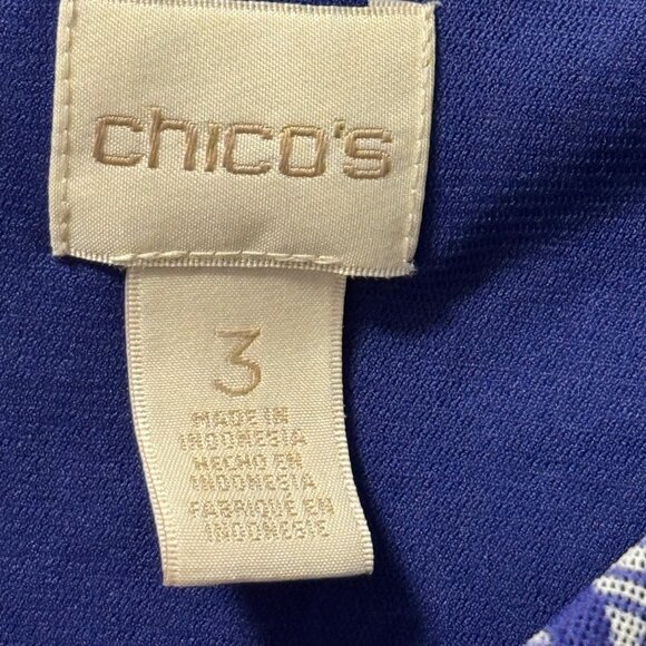 Chicos Size XL Purple Patterned Nylon & Polyester Womens Top Blouse - Picture 3 of 12